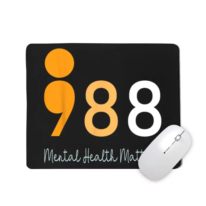 988 Semicolon Mental Health Matters Suicide Prevention Retro Mousepad