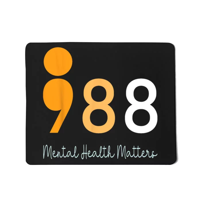 988 Semicolon Mental Health Matters Suicide Prevention Retro Mousepad