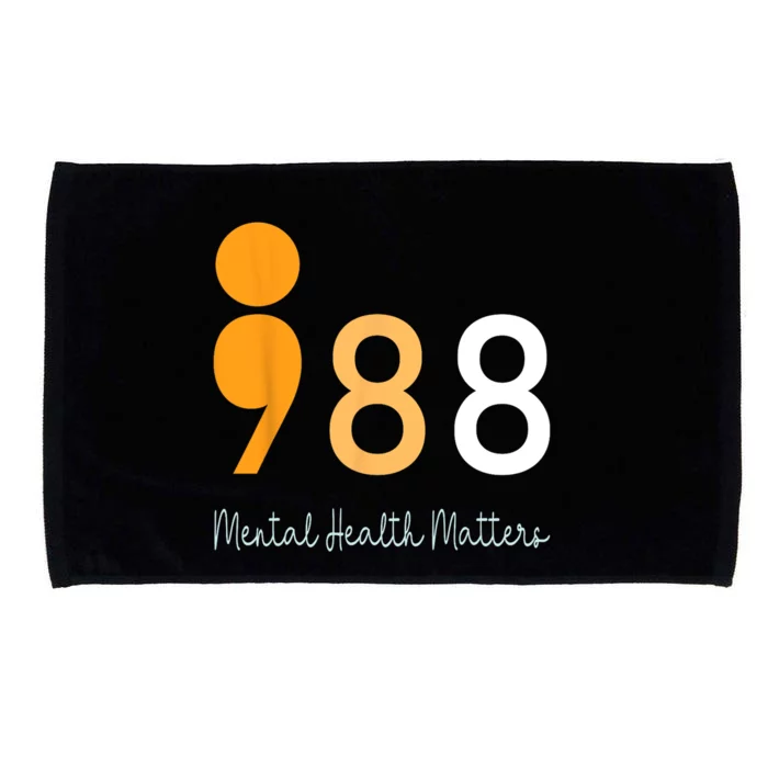 988 Semicolon Mental Health Matters Suicide Prevention Retro Microfiber Hand Towel