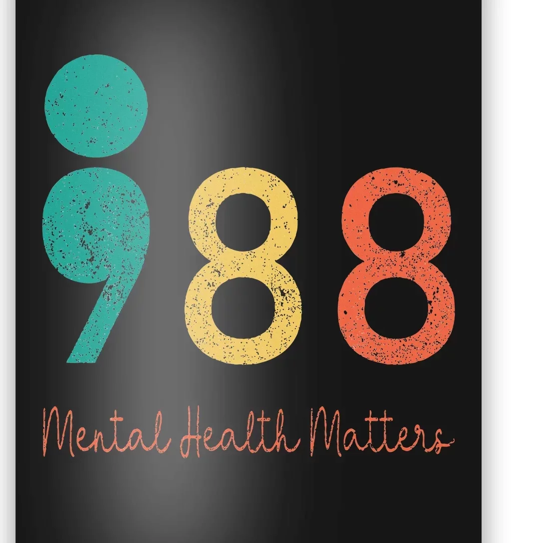 988 Semicolon Mental Health Matters Suicide Prevention Retro Poster