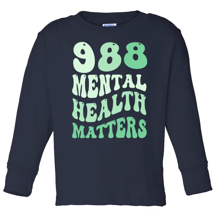 988 Semicolon Mental Health Matters Suicide Prevention Retro Toddler Long Sleeve Shirt