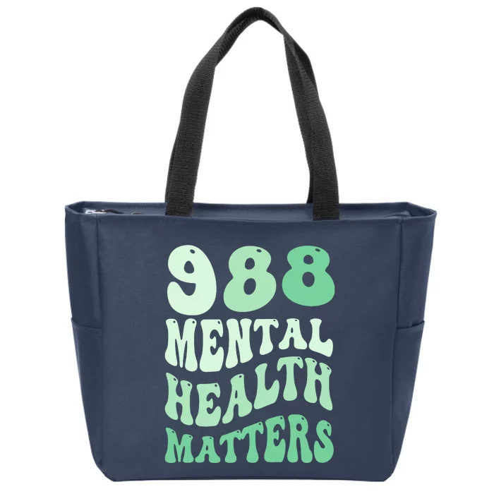 988 Semicolon Mental Health Matters Suicide Prevention Retro Zip Tote Bag