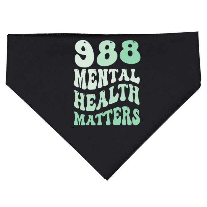 988 Semicolon Mental Health Matters Suicide Prevention Retro USA-Made Doggie Bandana