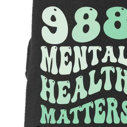 988 Semicolon Mental Health Matters Suicide Prevention Retro Doggie 3-End Fleece Hoodie