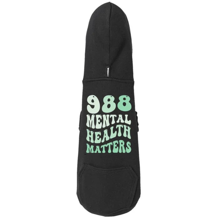 988 Semicolon Mental Health Matters Suicide Prevention Retro Doggie 3-End Fleece Hoodie