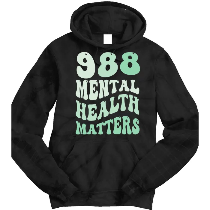 988 Semicolon Mental Health Matters Suicide Prevention Retro Tie Dye Hoodie