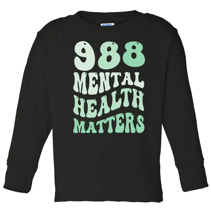 988 Semicolon Mental Health Matters Suicide Prevention Retro Toddler Long Sleeve Shirt