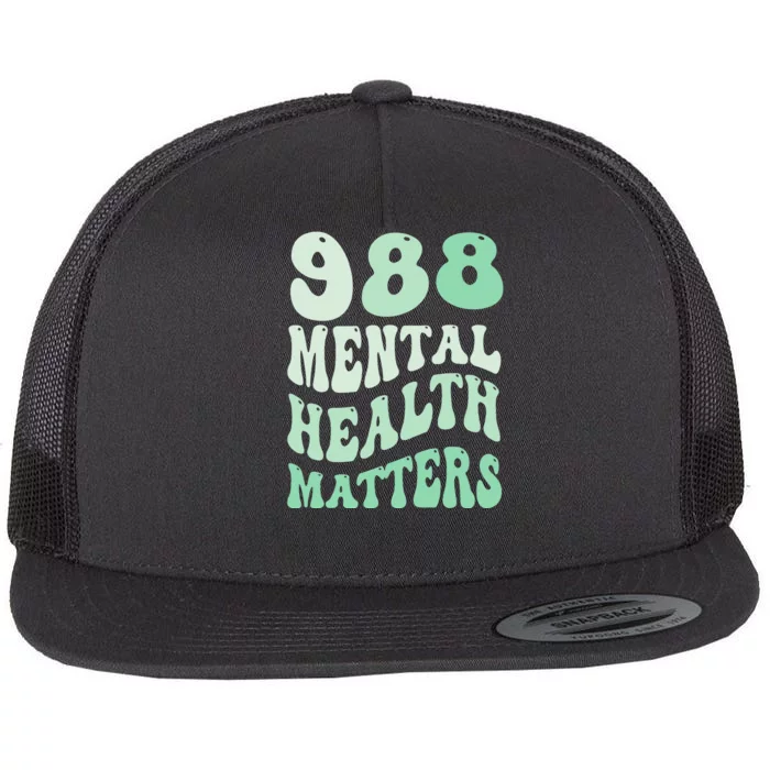 988 Semicolon Mental Health Matters Suicide Prevention Retro Flat Bill Trucker Hat