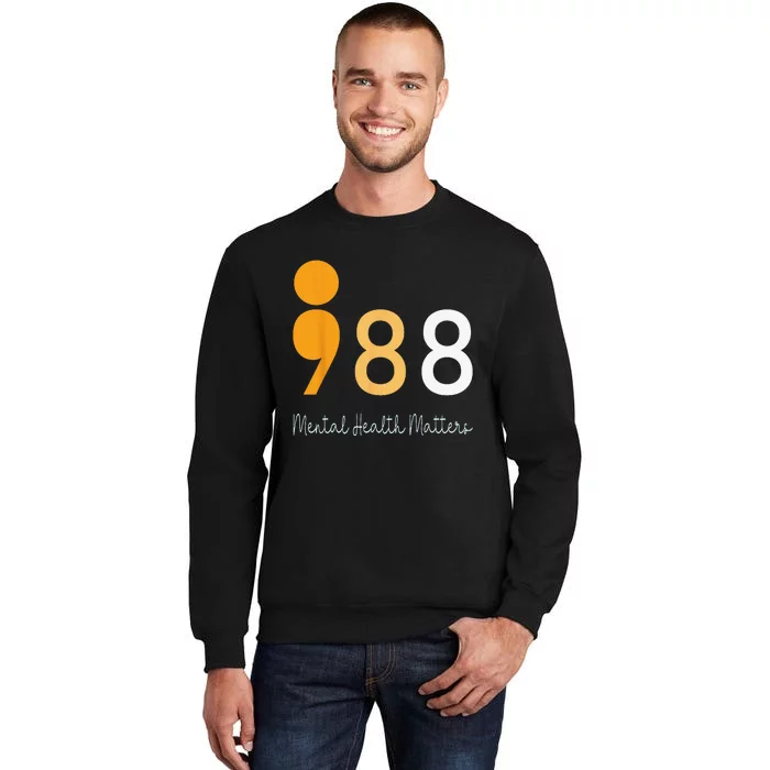 988 Semicolon Mental Health Matters Suicide Prevention Retro Sweatshirt