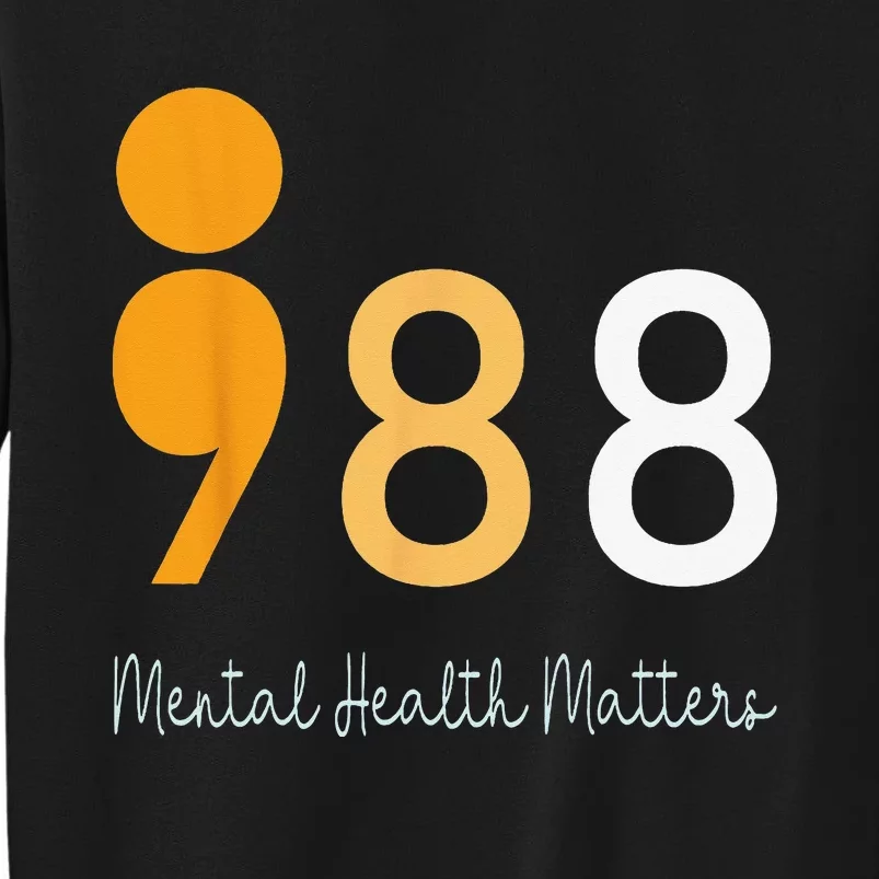 988 Semicolon Mental Health Matters Suicide Prevention Retro Sweatshirt