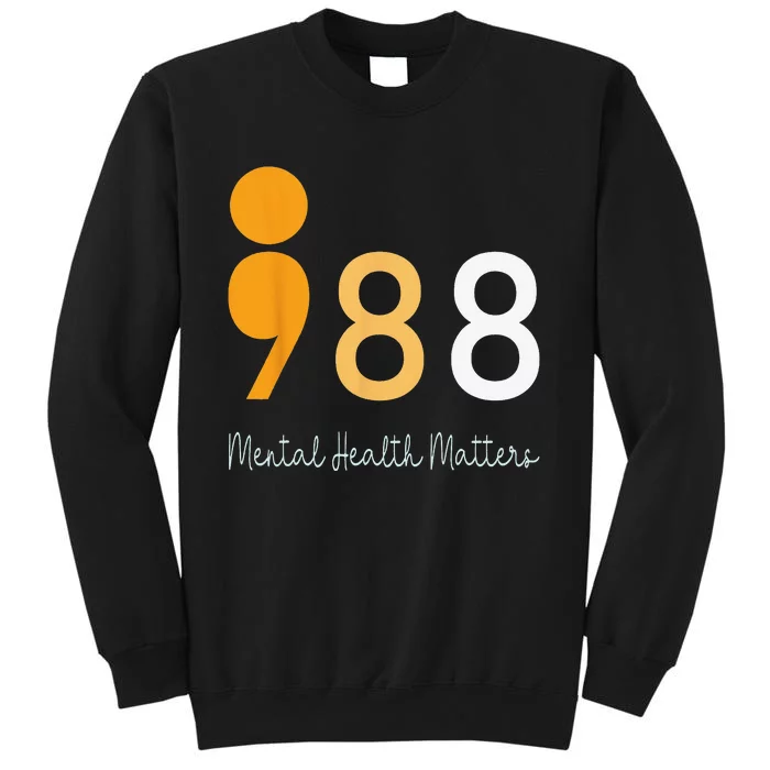 988 Semicolon Mental Health Matters Suicide Prevention Retro Sweatshirt