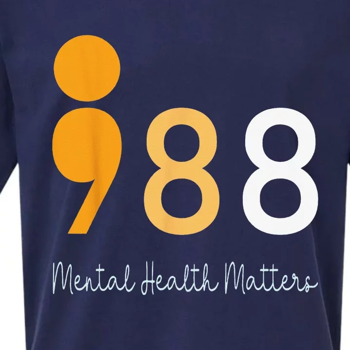 988 Semicolon Mental Health Matters Suicide Prevention Retro Sueded Cloud Jersey T-Shirt