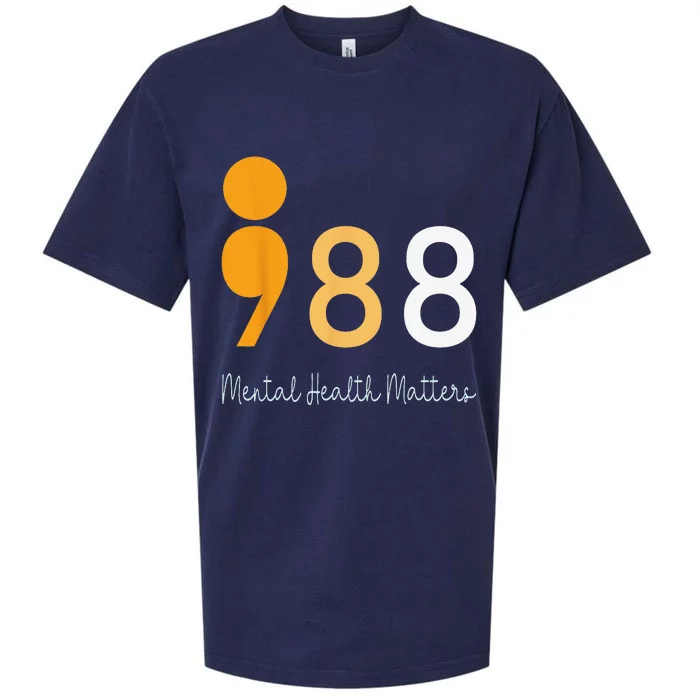 988 Semicolon Mental Health Matters Suicide Prevention Retro Sueded Cloud Jersey T-Shirt