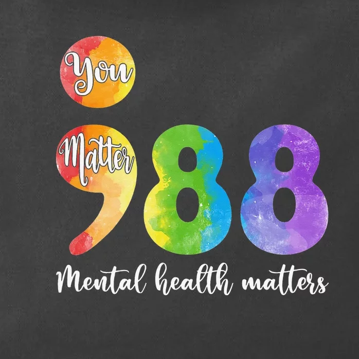 988 Semicolon Mental Health Matters You Matter Zip Tote Bag