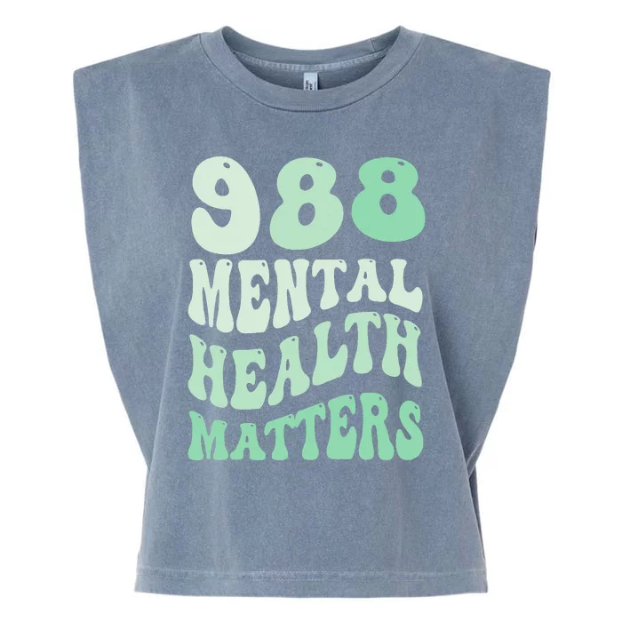 988 Semicolon Mental Health Matters Suicide Prevention Retro Garment-Dyed Women's Muscle Tee