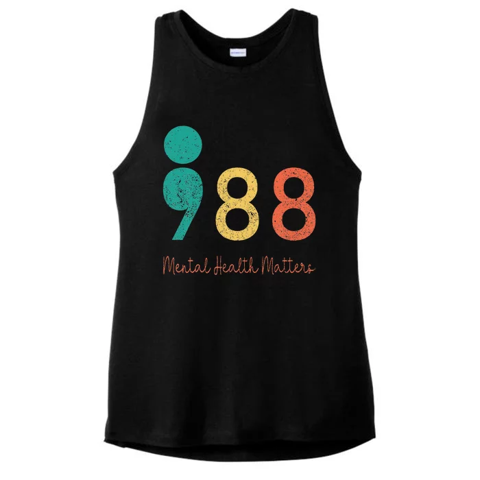 988 Semicolon Mental Health Ladies Tri-Blend Wicking Tank