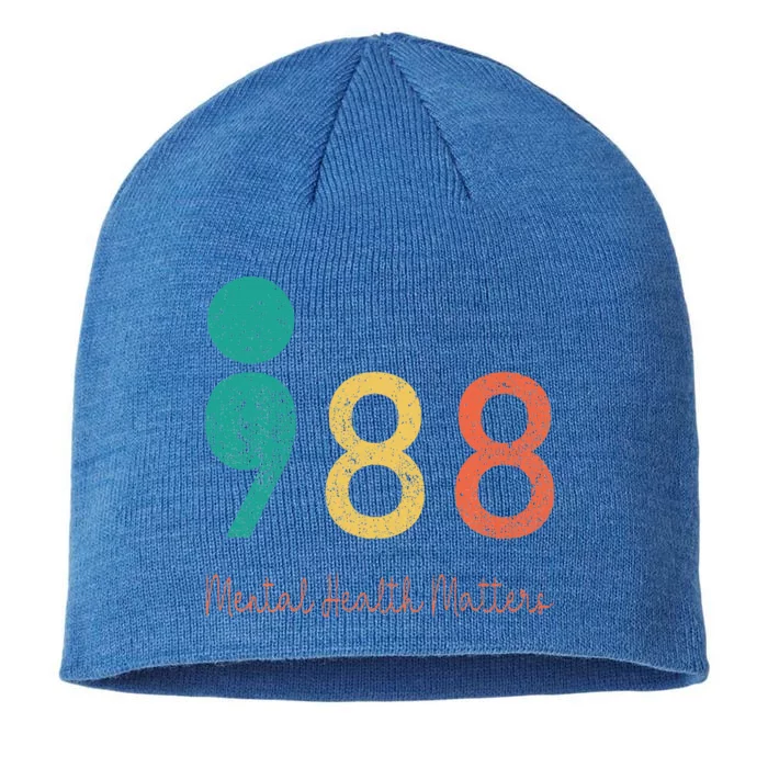 988 Semicolon Mental Health 8 1/2in Sustainable Knit Beanie