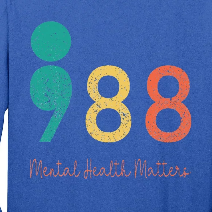 988 Semicolon Mental Health Tall Long Sleeve T-Shirt