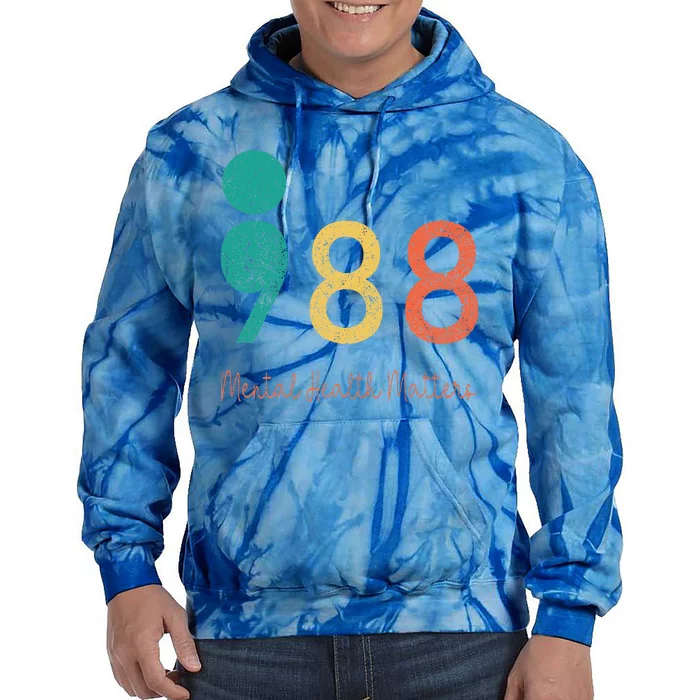 988 Semicolon Mental Health Tie Dye Hoodie