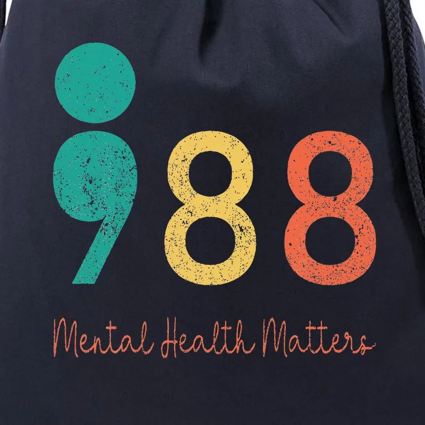 988 Semicolon Mental Health Drawstring Bag