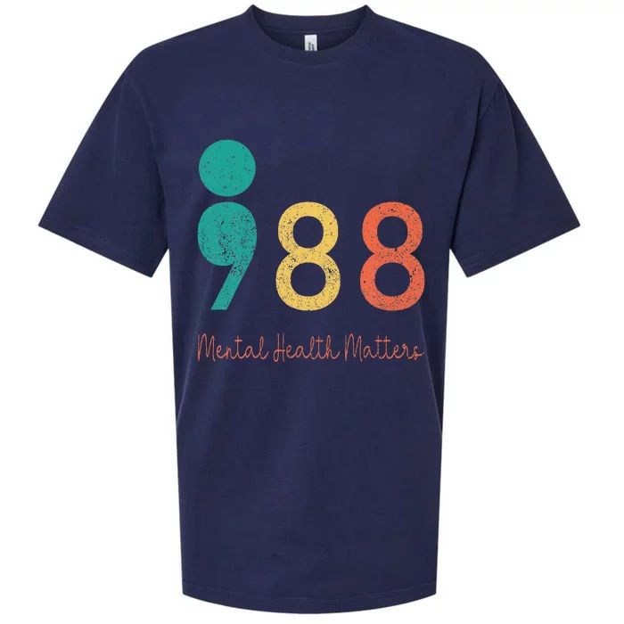 988 Semicolon Mental Health Sueded Cloud Jersey T-Shirt