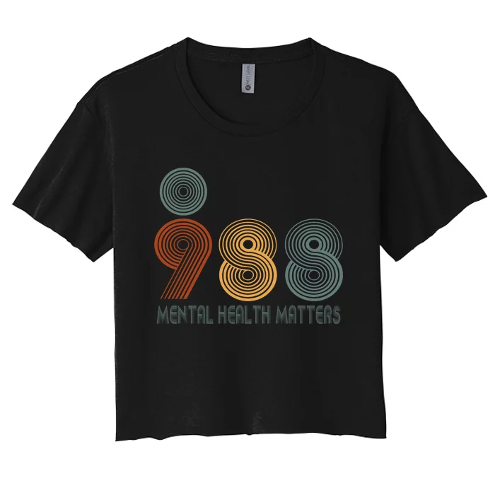 988 Semicolon Mental Health Matters Women's Crop Top Tee