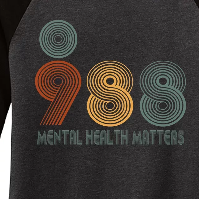 988 Semicolon Mental Health Matters Women's Tri-Blend 3/4-Sleeve Raglan Shirt