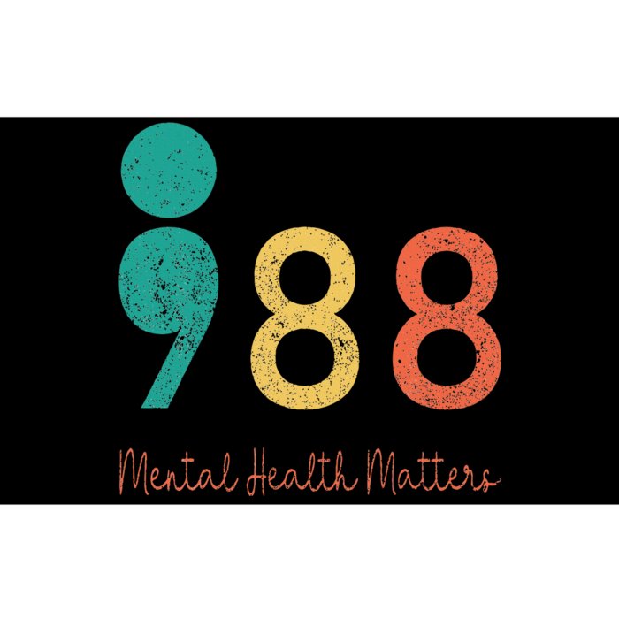 988 Semicolon Mental Health Matters Suicide Prevention Bumper Sticker