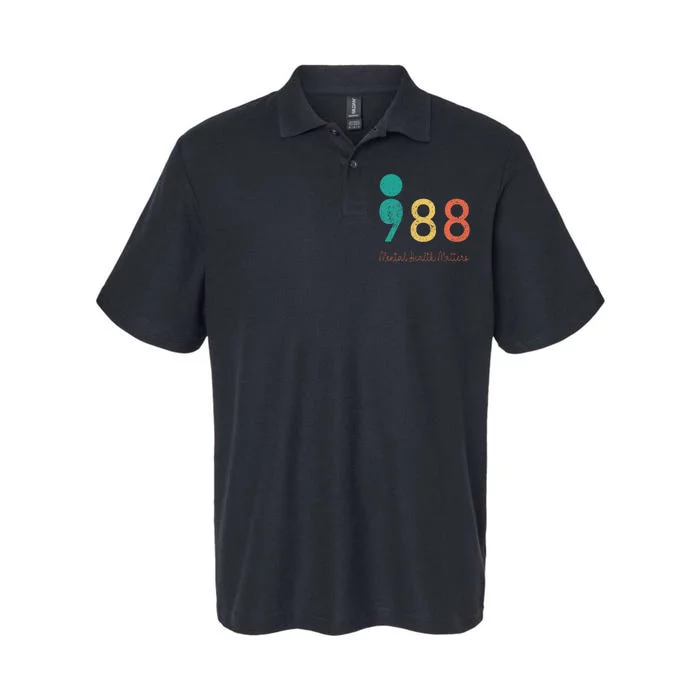 988 Semicolon Mental Health Matters Suicide Prevention Softstyle Adult Sport Polo