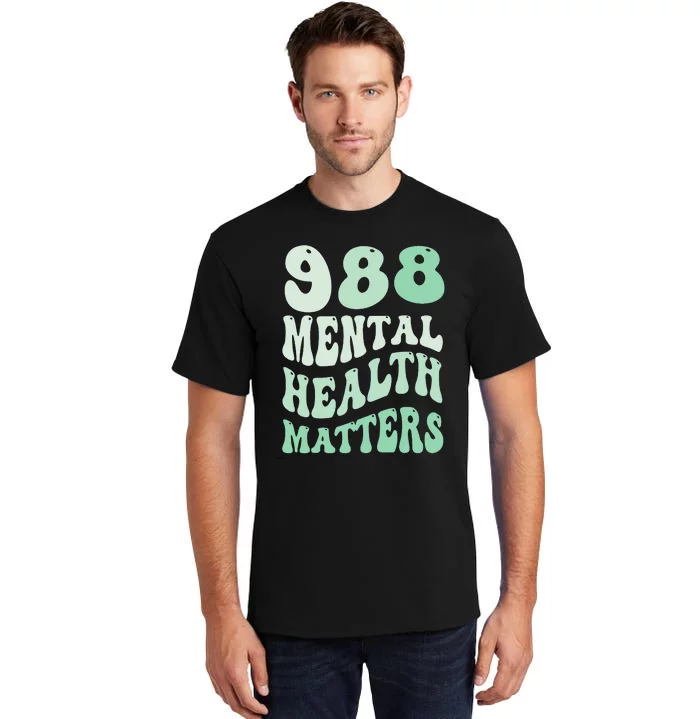 988 Semicolon Mental Health Matters Suicide Prevention Retro Tall T-Shirt