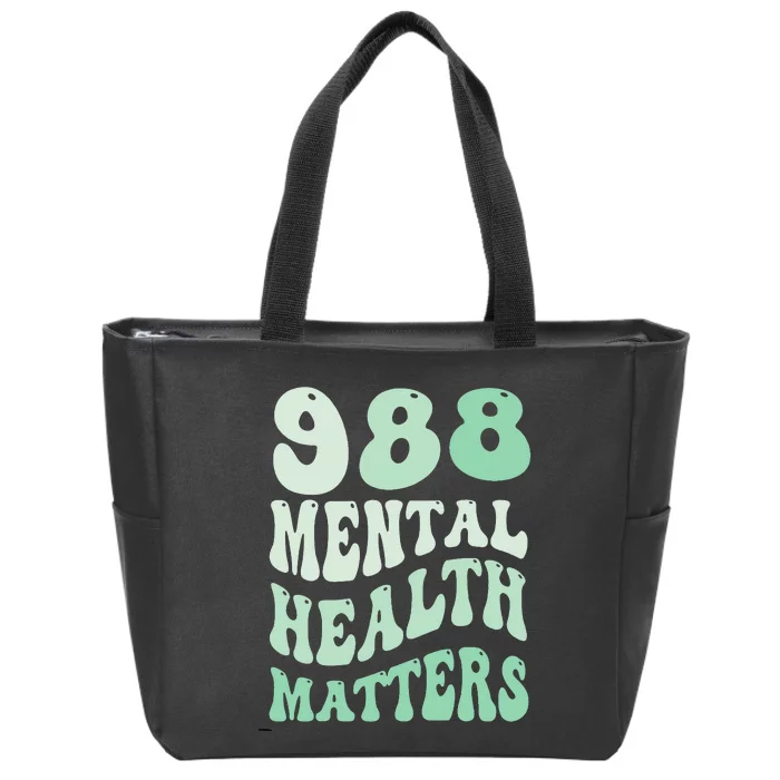 988 Semicolon Mental Health Matters Suicide Prevention Retro Zip Tote Bag