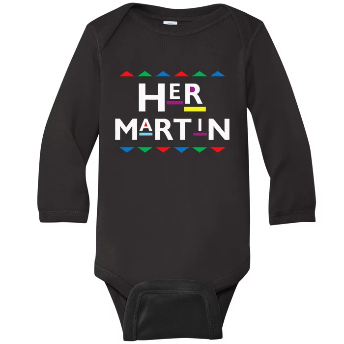 90s Sitcom Nostalgia Her Martin Couples Matching Outfit Baby Long Sleeve Bodysuit