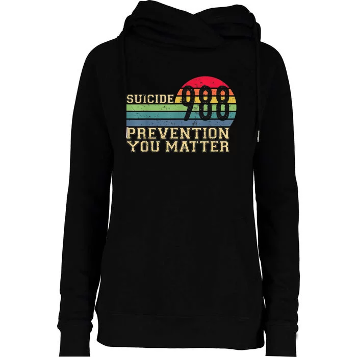 988 Suicide Prevention Awareness Mental Health Womens Funnel Neck Pullover Hood