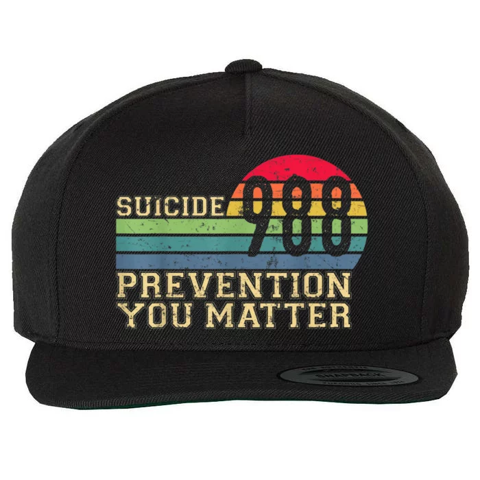 988 Suicide Prevention Awareness Mental Health Wool Snapback Cap