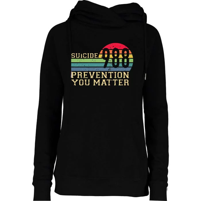 988 Suicide Prevention Awareness Mental Health Womens Funnel Neck Pullover Hood