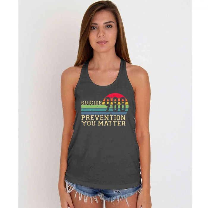 988 Suicide Prevention Awareness Mental Health Women's Knotted Racerback Tank