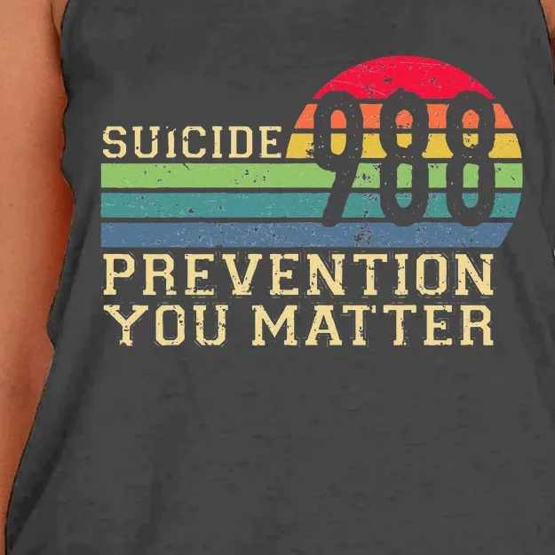 988 Suicide Prevention Awareness Mental Health Women's Knotted Racerback Tank