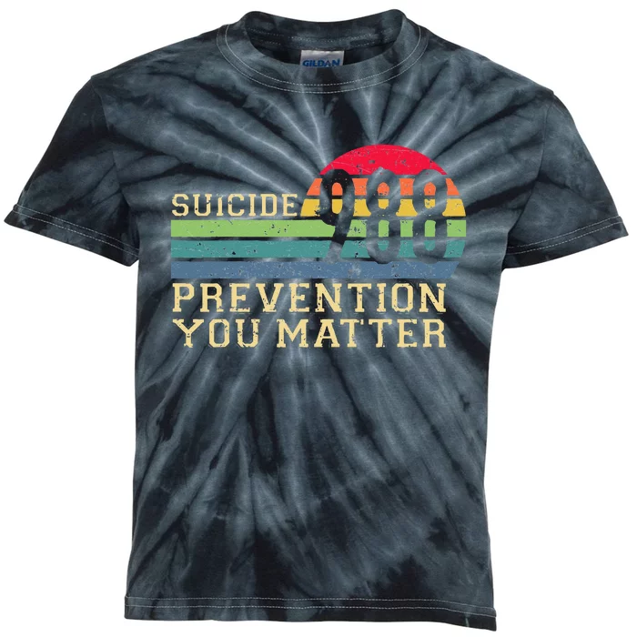 988 Suicide Prevention Awareness Mental Health Kids Tie-Dye T-Shirt