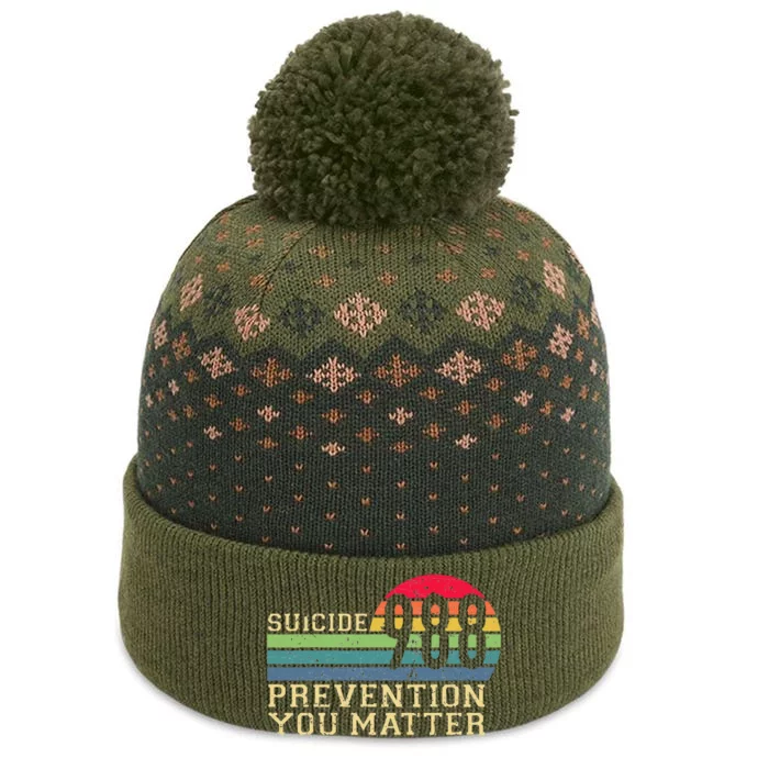 988 Suicide Prevention Awareness Mental Health The Baniff Cuffed Pom Beanie