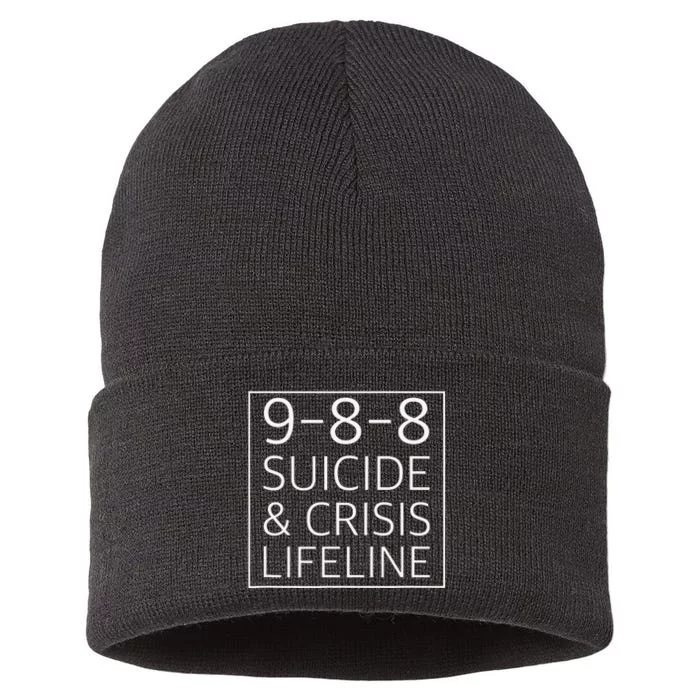 988 Suicide Prevention Awareness Mental Health Sustainable Knit Beanie