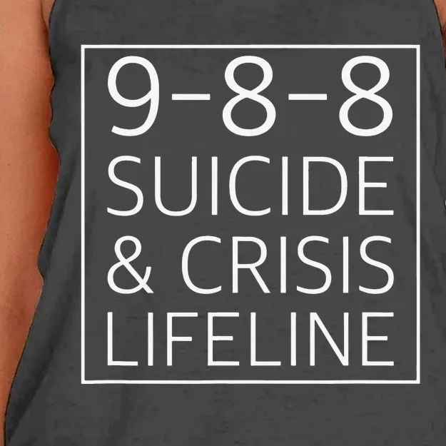 988 Suicide Prevention Awareness Mental Health Women's Knotted Racerback Tank