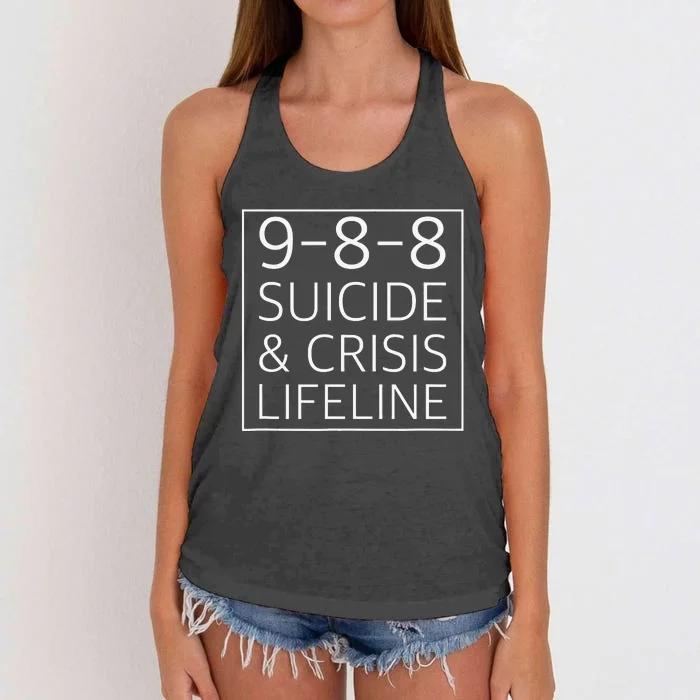 988 Suicide Prevention Awareness Mental Health Women's Knotted Racerback Tank