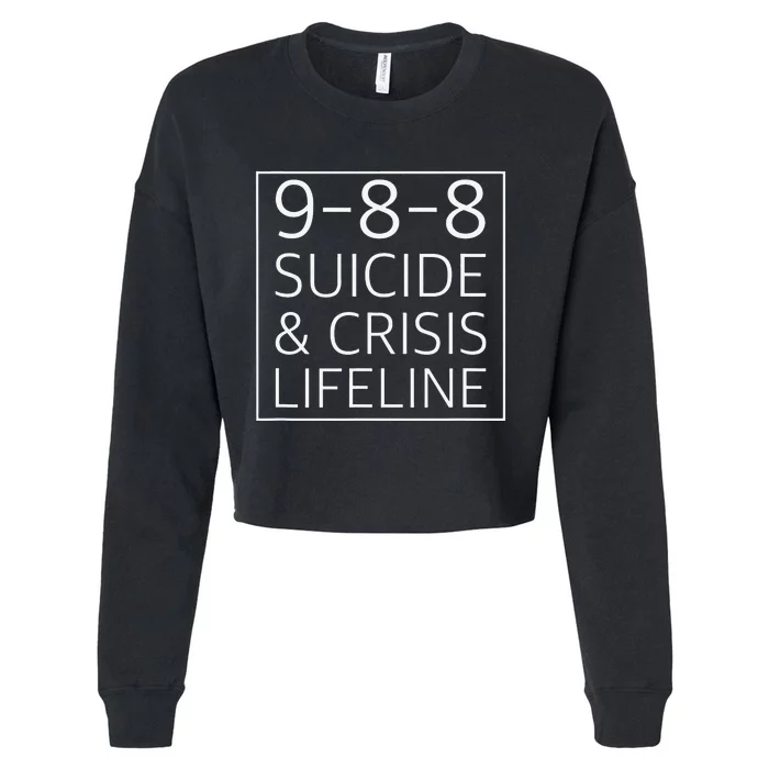 988 Suicide Prevention Awareness Mental Health Cropped Pullover Crew