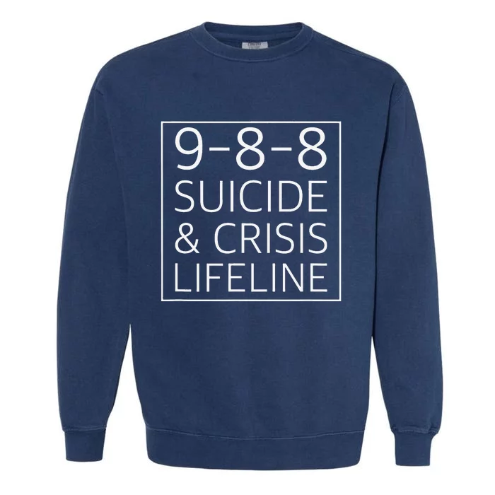 988 Suicide Prevention Awareness Mental Health Garment-Dyed Sweatshirt