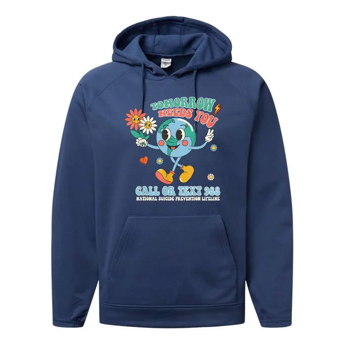 988 Suicide Prevention Stay Tomorrow Needs You Mental Health Performance Fleece Hoodie