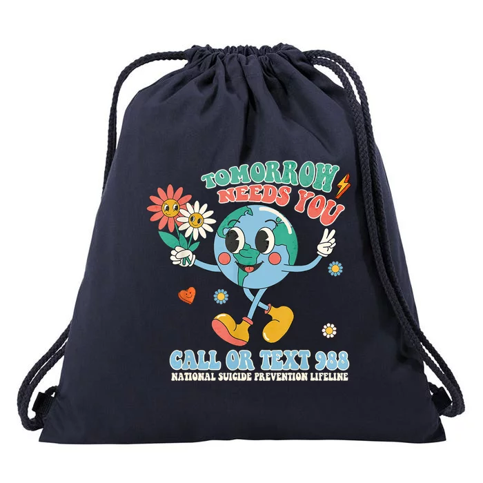 988 Suicide Prevention Stay Tomorrow Needs You Mental Health Drawstring Bag