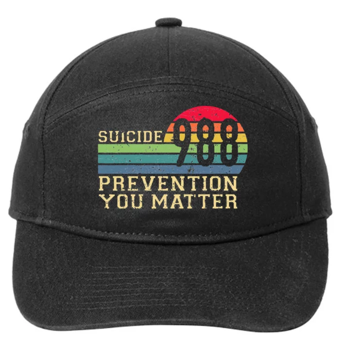 988 Suicide Prevention Awareness Mental Health 7-Panel Snapback Hat