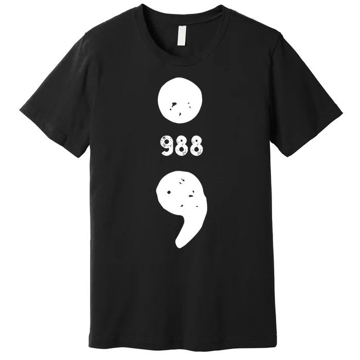 988 Suicide Prevention 988 Comma Premium T-Shirt