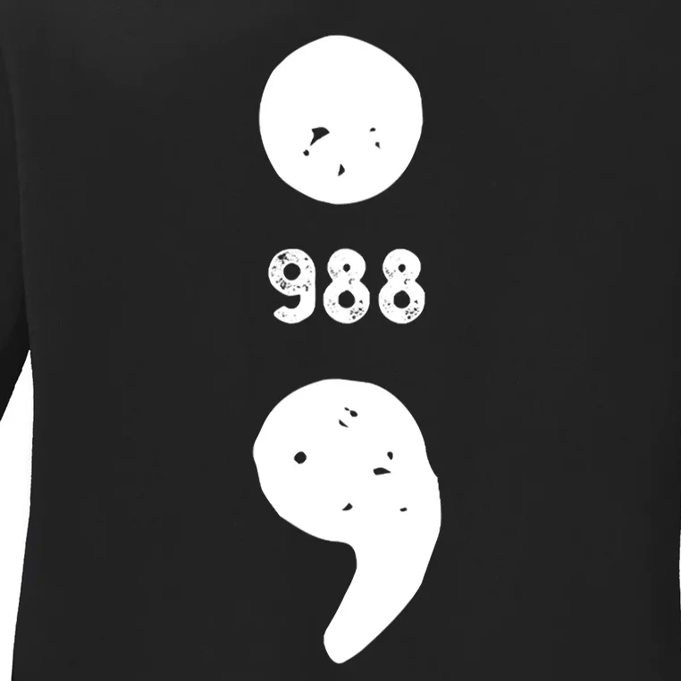 988 Suicide Prevention 988 Comma Ladies Long Sleeve Shirt