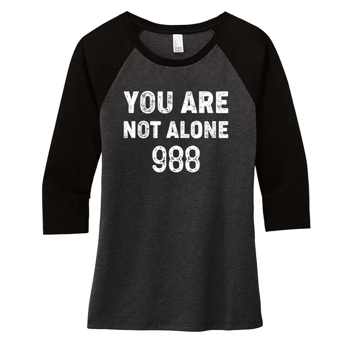 988 Suicide Prevention 988 Women's Tri-Blend 3/4-Sleeve Raglan Shirt